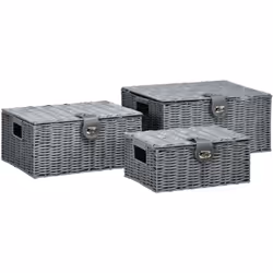 Descrizione: Questo set di 3 cestini HOMCOM offre tanto pratico spazio per riporre ordinatamente i tuoi oggetti. Con la loro ...