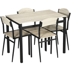 Set da 5 Pezzi con Tavolo da Pranzo e 4 Sedie per Cucina e Soggiorno - Homcom