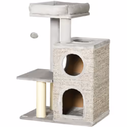 Descrizione: Soddisfa gli istinti naturali del tuo gatto in modo sicuro con questo tiragraffi per gatti PawHut! Questo albero ...