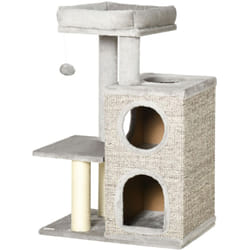 Tiragraffi per Gatti in Truciolato Peluche e Corda di Sisal Grigio - Pawhut