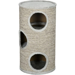 Cuccia per Gatti 3 Livelli con Tiragraffi Sisal e Peluche Grigio Chiaro - Pawhut