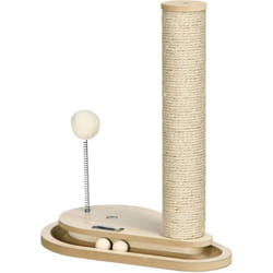 Tiragraffi per Gatti 4kg max con Palline da Gioco color Rovere - Pawhut