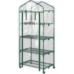 Outsunny - Serra per Piante Verticale e 4 Ripiani Acciaio e pvc Verde 69x50x165cm