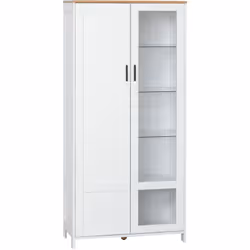 Descrizione: Questo elegante mobile dispensa HOMCOM a 2 ante, di cui uno a vetro, aggiungerà un tocco di modernità e stile al ...