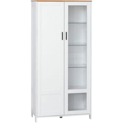 Credenza Cucina a 2 Ante in Legno e Vetro con Mensole Regolabili - Homcom