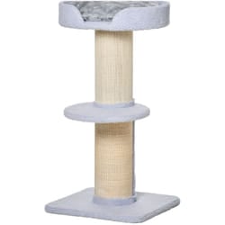 Tiragraffi per Gatti con Lettino e Cuscino e Palo in Sisal Azzurro - Pawhut