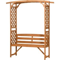 Panca da Giardino in Legno di Abete con Arco Decorativo Marrone - Outsunny