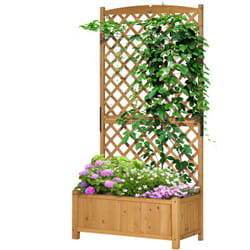 Outsunny - Fioriera da Esterno in Legno d'Abete con Design Verticale Rialzato