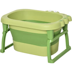Homcom - Vaschetta Bagnetto per Neonati e Bambini da 0-6 Anni Pieghevole Verde