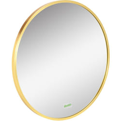 Kleankin - Specchio Bagno Rotondo Ø50x2cm con Cornice Dorata in Lega di Alluminio