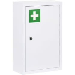 Kleankin - Armadietto per Medicine a 3 Ripiani in Acciaio con 2 Chiavi