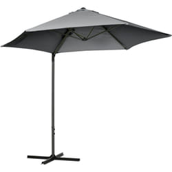 Ombrellone da Terrazza con Tettuccio Ventilato in Poliestere Grigio - Outsunny