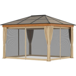 Outsunny - Gazebo da Giardino in Acciaio e Alluminio con Viti e Picchetti