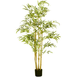 Homcom - Pianta Artificiale di Bambù in Vaso Alto 150cm Interno ed Esterno Verde