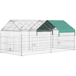 Recinzione per Animali con Telo di Copertura Porte in Acciaio - Pawhut
