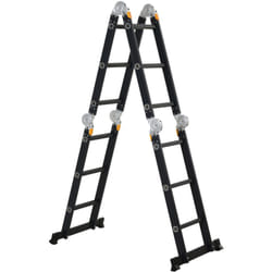 DURHAND Scala Pieghevole in Alluminio 5 in 1 Nera Carico Massimo 150kg