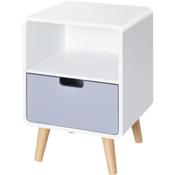 Homcom - Comodino in Legno di Pino e mdf in Stile Scandinavo Bianco e Grigio