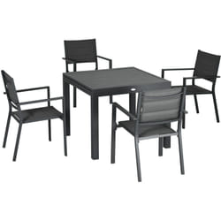 Outsunny - Set 7pz Tavolo Allungabile e 6 Sedie da Esterno in Alluminio