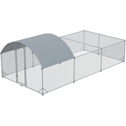 Recinto per Galline da Esterno in Acciaio e Telo pe Anti-UV, 570x280cm - Pawhut