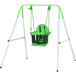 Outsunny - Altalena da Giardino per Bambini 6-36 Mesi in Acciaio e pe Verde