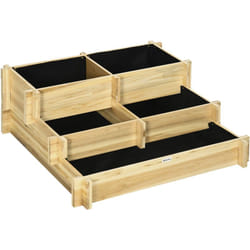 Outsunny - Fioriera da Giardino Rialzata a 3 Livelli in Legno di Abete