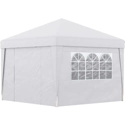 Outsunny - Gazebo Pieghevole 3x3m Pop Up con Altezza Regolabile Bianco