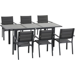 Outsunny - Set 7pz Tavolo Rettangolare e 6 Sedie da Esterno in Alluminio
