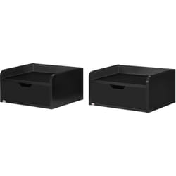Set 2 Comodini Sospesi Moderni in Truciolato Nero con Montaggio a Parete - Homcom