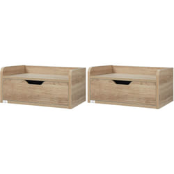Homcom - Set 2 Comodini Sospesi Moderni in Truciolato con Montaggio a Parete