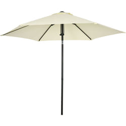 Ombrellone per Esterno in Poliestere e Metallo a 6 Stecche Beige e Nero - Outsunny