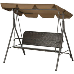 Outsunny - Dondolo da Giardino 3 Posti in Rattan pe con Tettuccio Regolabile