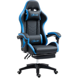 Vinsetto - Sedia da Gaming ad Altezza Regolabile Reclinabile con Poggiapiedi Blu