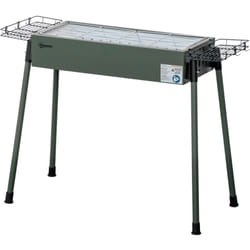 Outsunny - bbq a Carbonella 2 Griglie e Cestini Laterali 77x30x70cm Verde Scuro