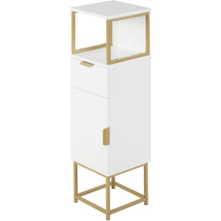 Mobile Bagno con Armadietto, Cassetto e Ripiano in Legno e Metallo - Kleankin