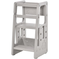 Homcom - Torre Montessoriana per Bambini 3 Altezze Regolabili 47x47x90cm Grigio