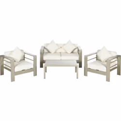 Descrizione: Questo set da giardino da 4 pezzi di Outsunny è composto da un divanetto per esterni insieme a due poltroncine d ...