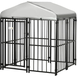 Kennel con Tettuccio per Cani Taglia Piccola e Media 122x122x138cm - Pawhut