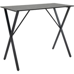 Homcom - Bancone Bar in Legno e Acciaio Stile Moderno Industriale 120 cm Nero