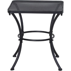 Tavolino da Esterno Quadrato con Piano Traforato 45x45x50cm Nero - Outsunny