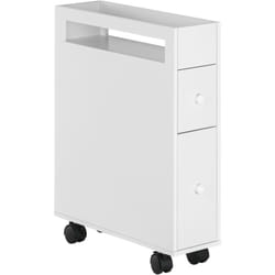kleankin Mobiletto Salvaspazio Bagno 16x49.5x66cm, con 4 Ruote, Bianco