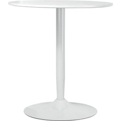Tavolo Rotondo Moderno per 2 Persone Base in Acciaio Ø70 x 75A cm Bianco - Homcom
