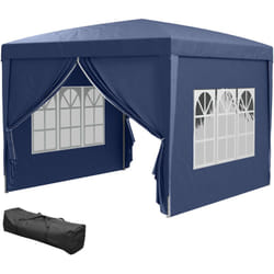 Outsunny - Gazebo 3x3 da Esterno in Acciaio con Pareti Laterali Blu