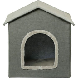 Pawhut - Casetta per Gatti 39x43.5x40.5 cm Grigio con Cuscini Lavabili