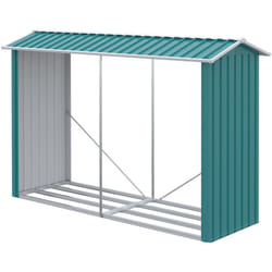 Outsunny Porta legna 240x 86x160cm Verde con Struttura in Acciaio Galvanizzato