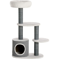 Albero per Gatti 55.5x30.5x98 cm Bianco con Lettino Casetta e Tiragraffi - Pawhut