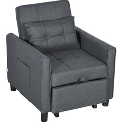 Homcom - Poltrona Letto Singolo 3 Reclinazioni 69x82x85cm, Grigio