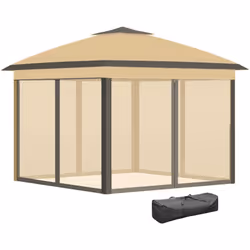 Descrizione: Rendi più funzionale e pratico il tuo giardino con questo gazebo da esterno Outsunny. Il telaio in metallo verni ...