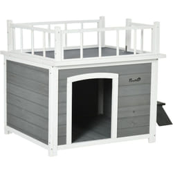 Pawhut - Casetta per Cani 121x77x78cm Grigio chiaro di Piccola e Media Taglia