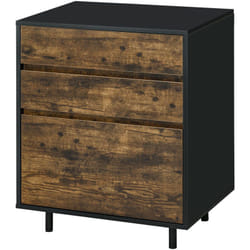 Homcom - Cassettiera dallo Stile Rustico con 3 Cassetti in Truciolato