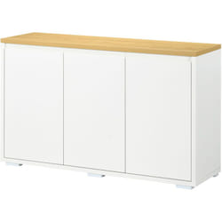 HOMCOM Mobile Multifunzionale con 2 Armadietti con 3 Ante Bianco 120x37x75cm